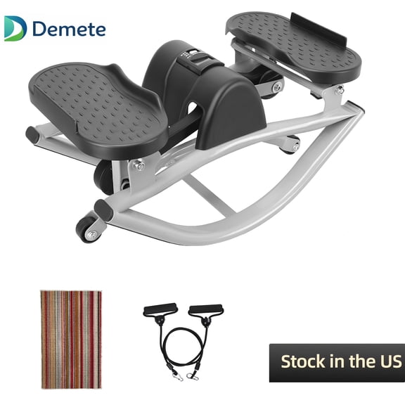 Demete Lateral Rocking Stepper Side to Side Fitness Machine with LCD Monitor