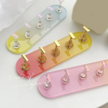 Demete Nail Art Practice Display Stand, Reusable Manicure Bracket Holder Long Oval