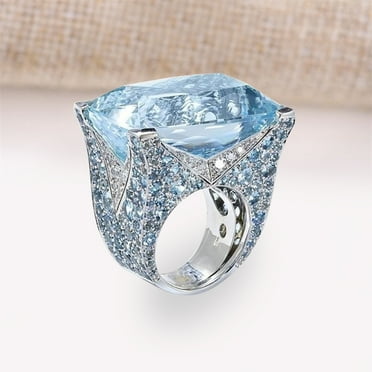 Demete Shiny Cubic Zirconia Inlaid Women’s Sparkling Ring Engagement Jewelry