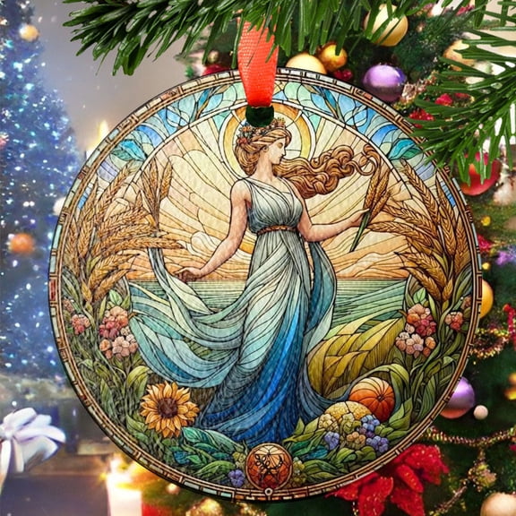 Demeter Greek Goddess Christmas Ornament, Ceramic/Acrylic Ornament, Gift for Mom, Romantic Valentine Decoration, Holiday Festival Ornament, 2025 Edition
