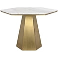 thumbnail image 1 of Demetria Metal and Marble Table in Antique Brass, 1 of 1
