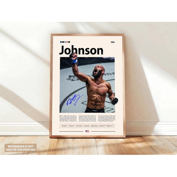 Demetrius Johnson Art MMA Fighter Wall Art Athlete Print Combat Minimalist Decor Gym Wall Art Sports Bedroom Art, Unframed Poster