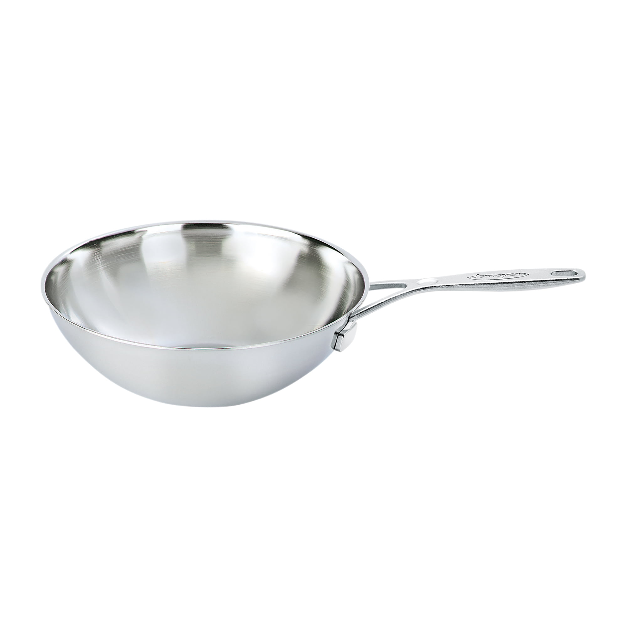 12-Inch Stainless Steel Flat Bottom Wok with Metal Handle