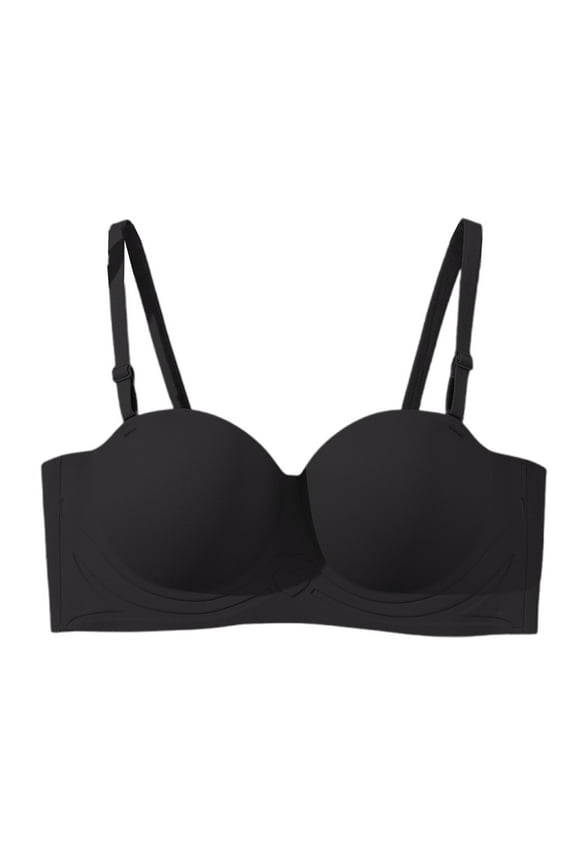 Demi Balconette Bras Minimizer Bras For Women Sexy Women's Sexy Balconette Strapless Push Up Bra Demi Half Cup Lightly Padded Shelf Underwire Black,36