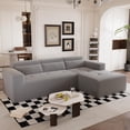 thumbnail image 1 of Demi Bonn 109" Modern Modular Sectional Sofa, Cozy Teddy Fabric L Shaped Couch with Chaise, 3-Seater Corner Sofa with Pillows for Apartments, Gray, 1 of 6