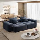 Demi Bonn 113" Modular Sectional Sofa with 2 Chaise Lounges & 4 Pillows Included, Chenille Fabric Soft Cushions Couch for Living Room, No Assembly Needed, Blue