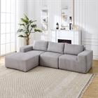 Demi Bonn 125" Modern Modular Sectional Sofa, L-Shaped Upholstered Cloud Couch with Deep Seats & Right Facing Chaise for Living Room, Light Gray