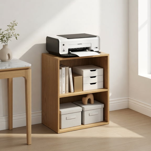 Demi Bonn 2-Cube Bookcase - 5-Position Adjustable Shelf, Easy Maintenance, Protective Foot Pads, Natural