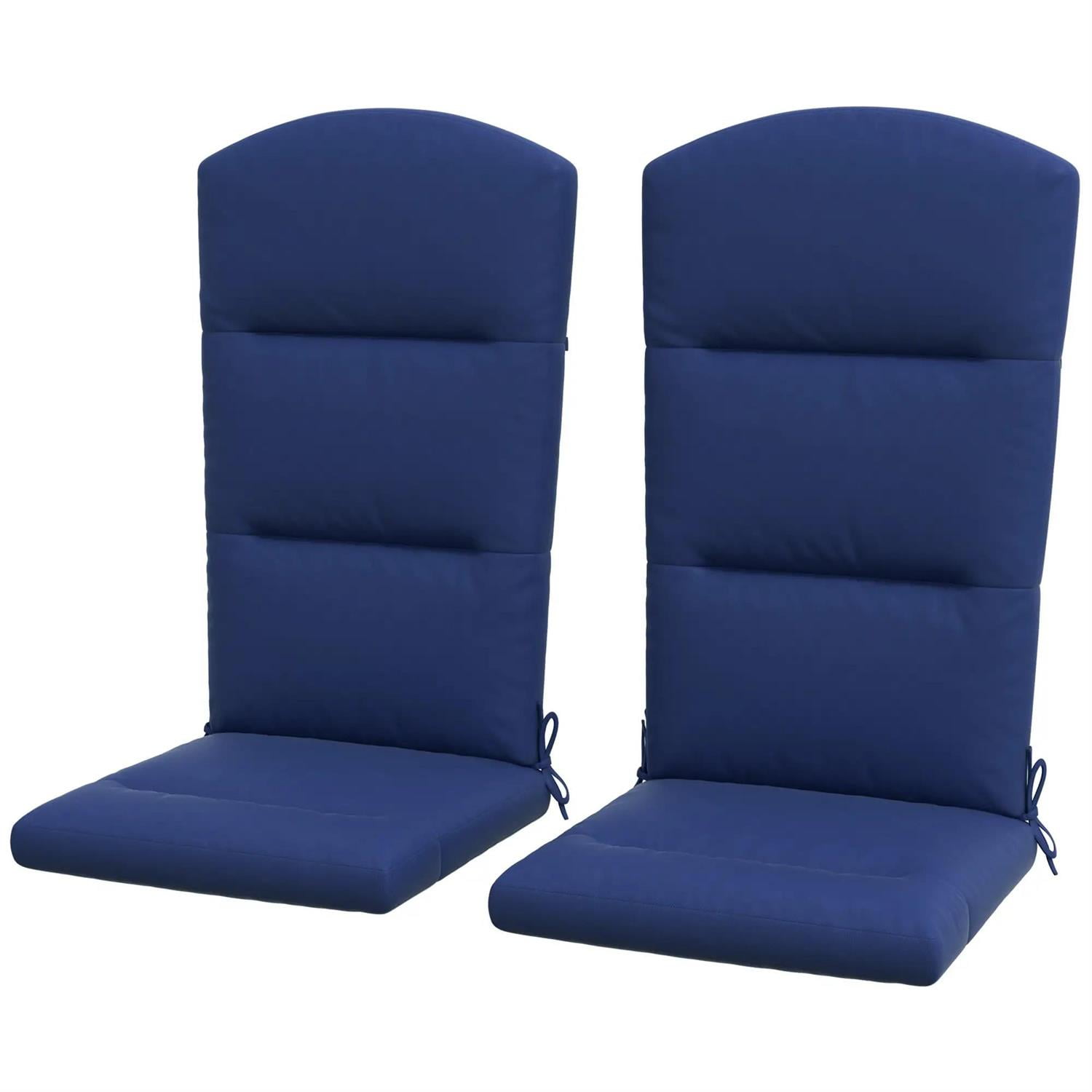 Demi Bonn 2 Pieces Outdoor Seating Cushions, Patio Chair Cushions for Adirondack Chair, Replacement Cushions with Ties, Seat & Back Cushion, Blue