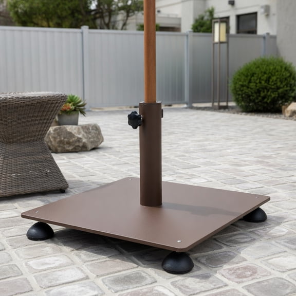 Demi Bonn 20 Inch Rustproof Steel Umbrella Base, Adjustable Non-Slip Foot Pads Universal Pole Base, Heavy Duty Outdoor Umbrella Support Stand, Black