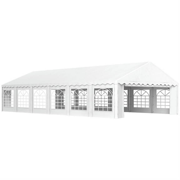 Demi Bonn 20 x 40 ft Party Tent, Wedding Tent, Outdoor Canopies with Removable Sidewall, 12 Windows, Gazebo Pavilion Shelter Canopy for Event, White
