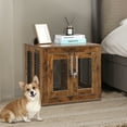 thumbnail image 1 of Demi Bonn 23" Dog Crate Furniture with Tray for Small Dogs, Indoor Puppy Kennel Pet House with Door, Modern Wood Dog Cage End Side Table, Brown, 1 of 8