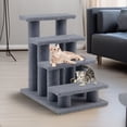 thumbnail image 1 of Demi Bonn 24" Pet Stairs for Small Pet, 4-Step Ramp for Beds and Couch with Non-Slip Carpeted Indoor Ladder, Cat Tree Climber, Gray, 1 of 10