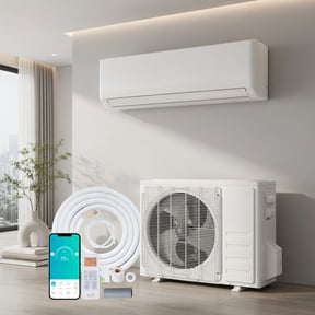 Demi Bonn 24000 BTU Mini Split AC and Heat Pump System, 21 SEER2, R454B Refrigerant, Wi-Fi Smart Control, 1500 sq ft Coverage, Ultra-Quiet 28 dB Indoor Unit, White