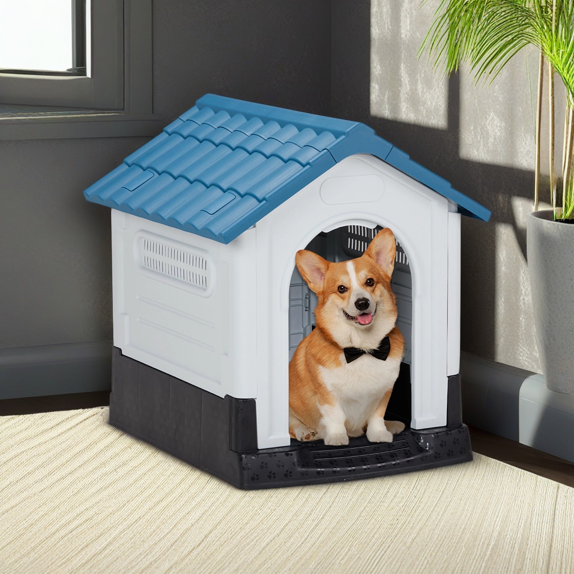 Demi Bonn 25" Durable Waterproof Plastic Dog House for Small Dogs