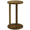 thumbnail image 1 of Demi Bonn 25" Round End Table, Two-Level Wooden, Perfect for Living Room, End Table with Storage, Stylish & Functional, Brown, 1 of 6
