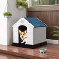 thumbnail image 1 of Demi Bonn 27" Outdoor Dog House, Sun Protection Pet Houses for Small Dogs, Weatherproof Cat House with Ventilation System and Fastening Device, White, 1 of 10