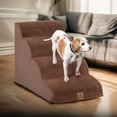 thumbnail image 1 of Demi Bonn 28" Pet Stairs for Small Dogs, 4-Step Dog Ramp for Beds and Couch, Non-Slip Balanced Indoor Step, Brown, 1 of 9