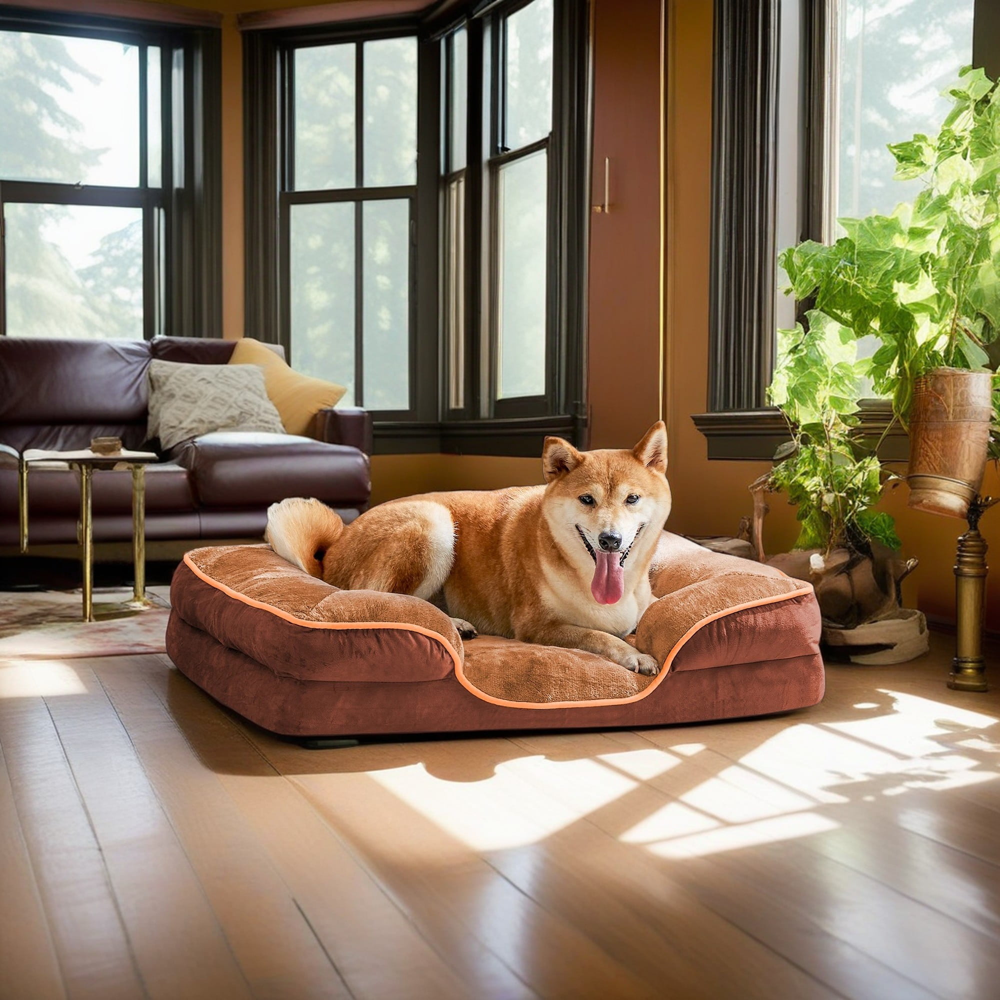 Kadyn 28"x23" Orthopedic Dog Bed for Small Dogs and Cats, Waterproof Dog Sofa Beds, Supportive Foam Pet Couch Bed with Removable Washable Cover, Brown Kadyn 28"x23" Orthopedic Dog Bed for Small Dogs and Cats, Waterproof Dog Sofa Beds, Supportive Foam Pet Couch Bed with Removable Washable Cover, Brown