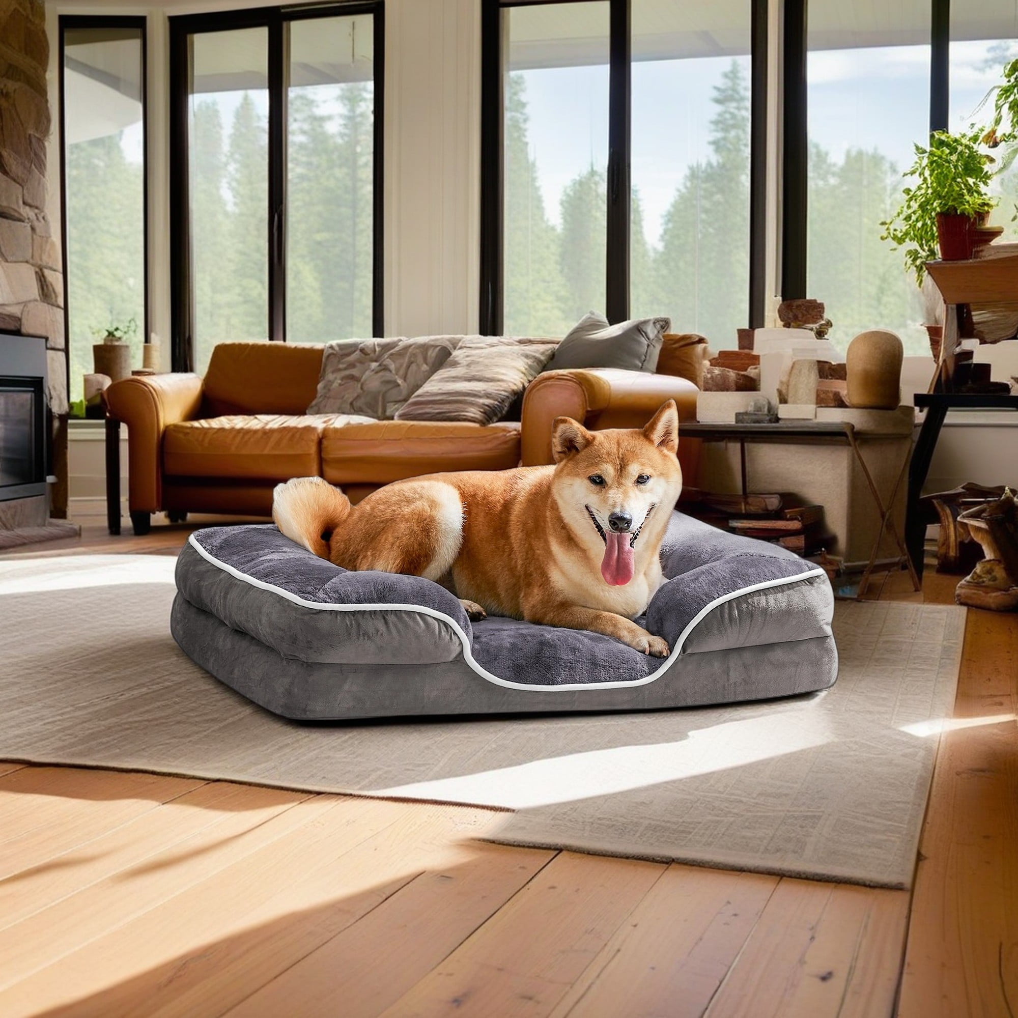 Kadyn 28"x23" Orthopedic Dog Bed for Small Dogs and Cats, Waterproof Dog Sofa Beds, Supportive Foam Pet Couch Bed with Removable Washable Cover, Gray Kadyn 28"x23" Orthopedic Dog Bed for Small Dogs and Cats, Waterproof Dog Sofa Beds, Supportive Foam Pet Couch Bed with Removable Washable Cover, Gray