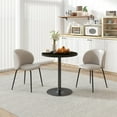 thumbnail image 1 of Demi Bonn 29" Round Dining Table for 2-4 People, Small Kitchen Table with Wood Grain Top for Home, Black, 1 of 7