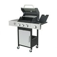 thumbnail image 1 of Demi Bonn 3-Burner Propane Gas BBQ Grill with Side Burner, 37230 BTU Output with Wire Enamel Cooking Grids, Stainless Steel Outdoor Gas Grills, Black, 1 of 8
