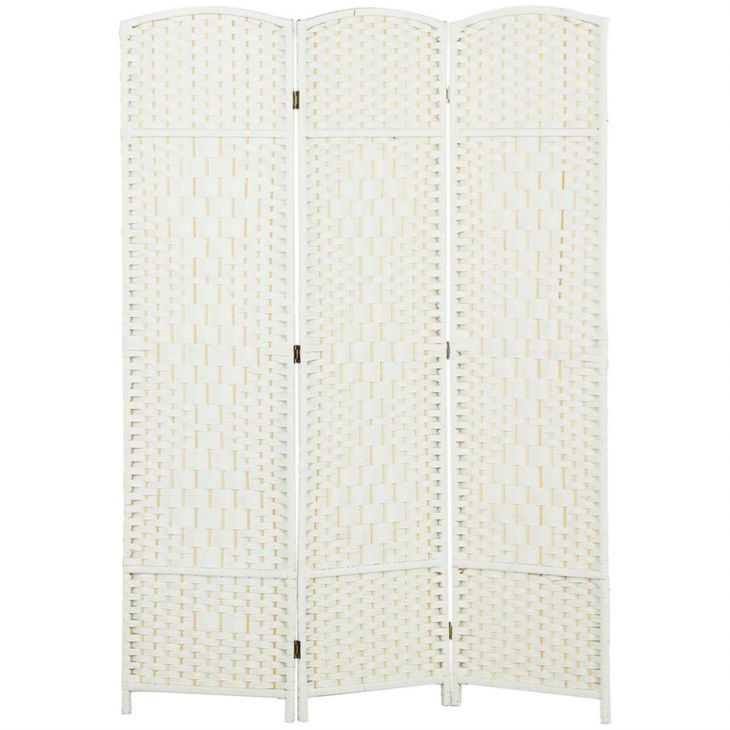 Demi Bonn 3-Panel 6' Tall Freestanding Privacy Screen for Home Office Divider, Space-Saving Partition, White