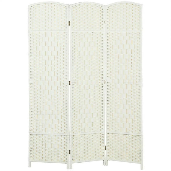 Demi Bonn 3-Panel 6' Tall Freestanding Privacy Screen for Home Office Divider, Space-Saving Partition, White
