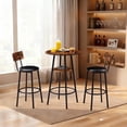 thumbnail image 1 of Demi Bonn 3 Pieces Round Bar Table and Chairs Set Small Dining Table for 2 with 2-Tier Storage & 2 PU Upholstered Bar Stools for Kitchen Dining Room Living Room Bar Cafe Small Space Corner, Brown, 1 of 7