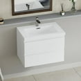 thumbnail image 1 of Demi Bonn 30" Floating Bathroom Vanity with Sink, Resin Top Basin and 2 Soft Close Drawers, Faucets and Drains Not Included, White, 1 of 9