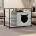 thumbnail image 1 of Demi Bonn 30" Hidden Cat Litter Box Enclosed Furniture, Indoor Wood Cat House with Iron Sturdy Structure, Gray, 1 of 7