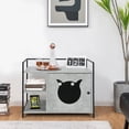 thumbnail image 1 of Demi Bonn 30" Hidden Cat Litter Box Enclosed Furniture, Indoor Wood Cat House with Iron Sturdy Structure, Gray, 1 of 8