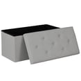 thumbnail image 1 of Demi Bonn 30 Inch Foldable Storage Bench, Heavy Duty Load-Bearing, Entryway, Balcony & Outdoor, Silver, 1 of 8