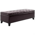 thumbnail image 1 of Demi Bonn 30" Oversized Ottoman Storage Bench, Faux Leather Lift-Top Storage Chest, Tufted Ottoman with Hidden Storage for Living Room, Entryway, Brown, 1 of 11