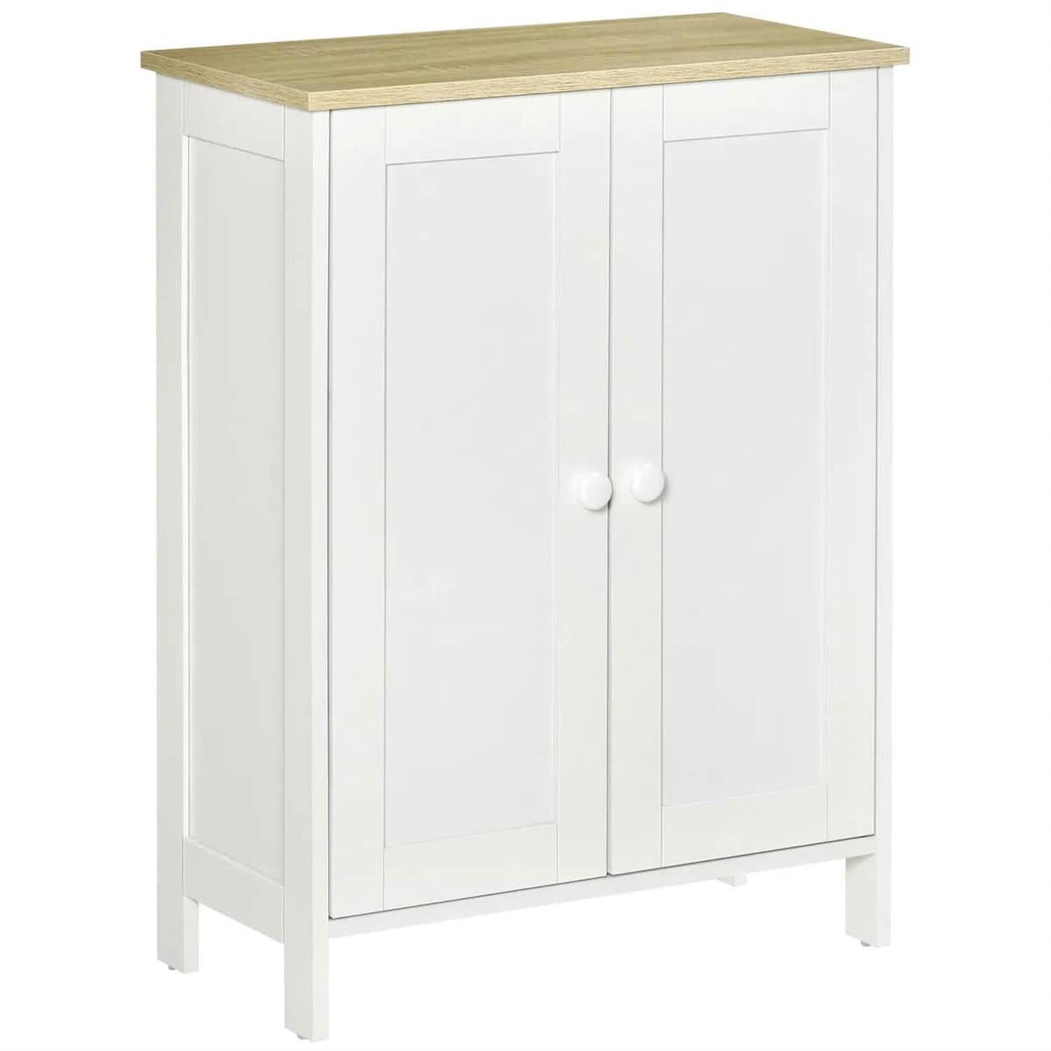 Demi Bonn 31" Storage Cabinet, Dual Door Cupboard with 2 Adjustable Shelves, Living Room, Bedroom, Hallway, Space-Saving Storage, White