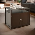 thumbnail image 1 of Demi Bonn 31" Wooden Hidden Cat Litter Box Enclosure Furniture, Cat Washroom with Storage Layer, Cat House for Large Cats, Brown, 1 of 8