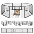 thumbnail image 1 of Demi Bonn 31"x24" Dog Playpen Outdoor 8-Panels Dog Pen Large Indoor Metal Puppy Pet Playpen for Small Dogs Run Fence, Black, 1 of 7