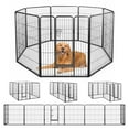 thumbnail image 1 of Demi Bonn 31"x40" Dog Playpen Outdoor 8-Panels Dog Pen Large Indoor Metal Puppy Pet Playpen for Small Dogs Run Fence, Black, 1 of 7