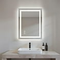 thumbnail image 1 of Demi Bonn 32x24 Inch Frameless LED Bathroom Mirror, White, High Color Accuracy, 50,000-Hour LED, Ultra-Bright Lights, Touch Brightness, Defog, Easy Install, 1 of 7