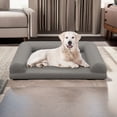 thumbnail image 1 of Demi Bonn 36" Egg-Foam Dog Bed with 3-Side Bolster, Pet Sofa Bed for Small Medium Dogs, Removable Washable Bed Cover Dog Crate Bed, Gray, 1 of 7