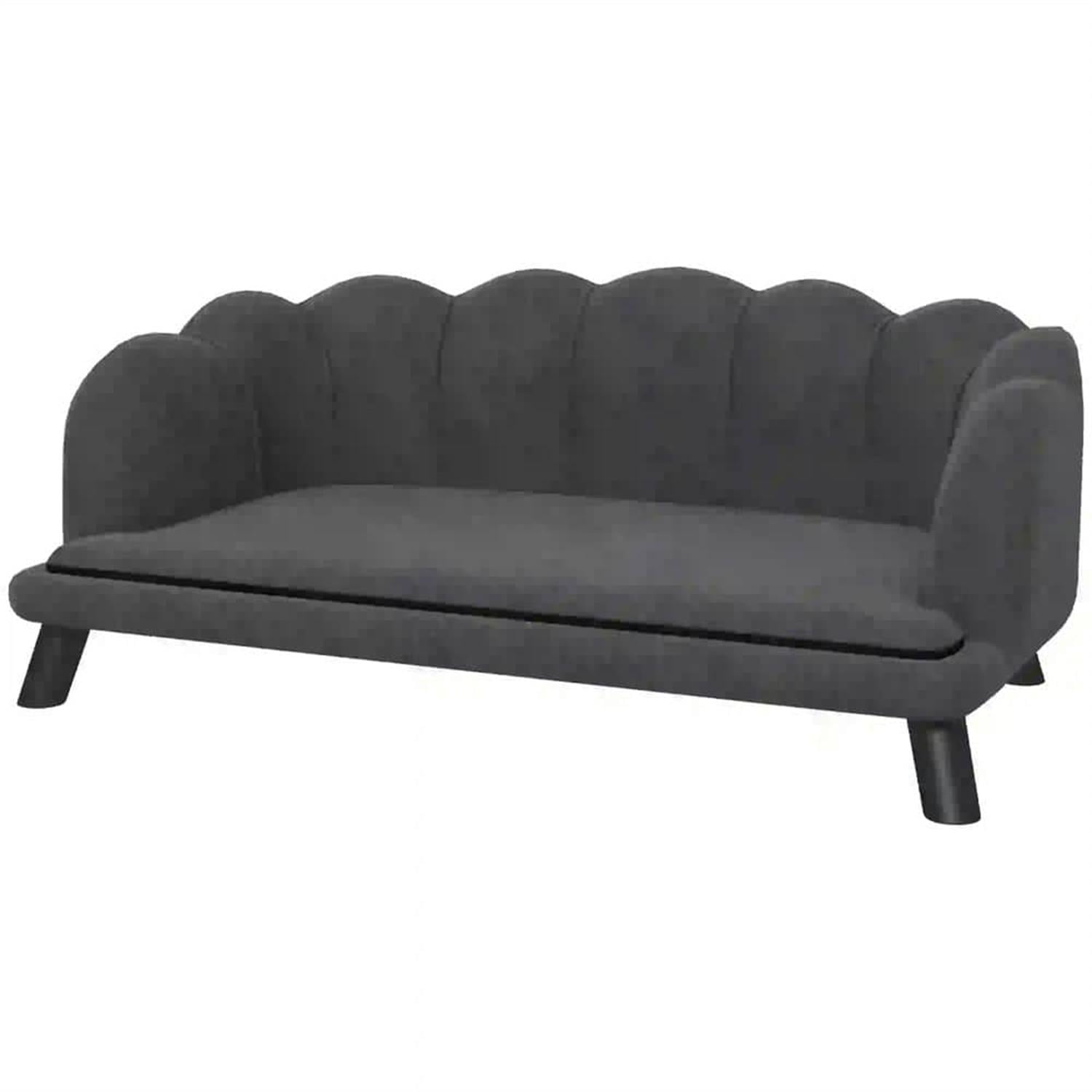 Kadyn 38" Pet Sofa with Pillow and Wooden Legs, Dog Bed for Medium-Large Dogs, Comfortable & Durable, Gray