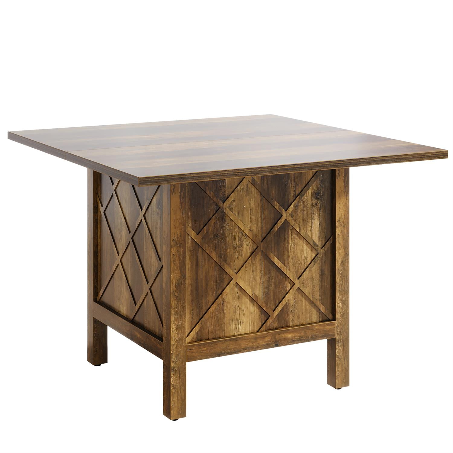 Demi Bonn 39" Handcrafted Wooden Square Table for Dining Room, Elegant Home Decor, Durable & Stylish, Brown