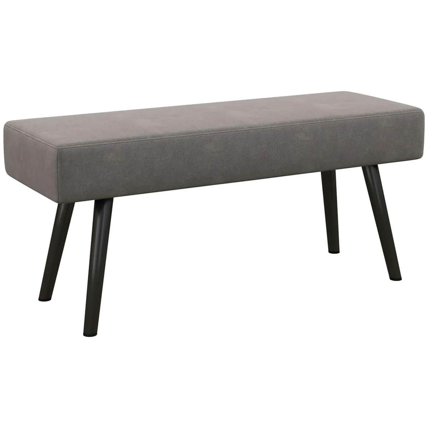 Demi Bonn 39" Upholstered Bench, Modern End of Bed Bench with Steel Legs for Living Room and Bedroom Seating, Gray