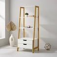 thumbnail image 1 of Demi Bonn 4-Tier Ladder Shelf 52.5 Inch Freestanding Bookcase with 2 Drawers Metal Frame Anti-Tipping Kits 200 LBS Capacity Storage Organizer, White, 1 of 8
