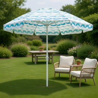 blue free standing patio umbrella Alpha Joy 15ft Extra Large Outdoor Patio Double-Sided Umbrella with Solar Lights & Umbrella Base, Navy Blue, Size: 15'