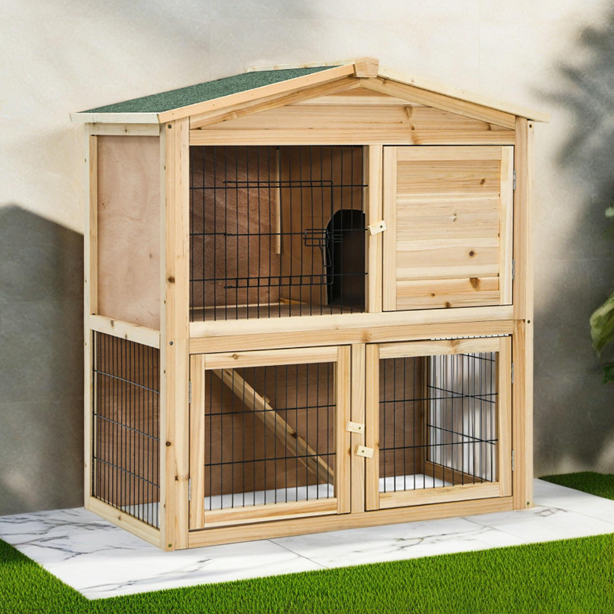 Demi Bonn 40 Indoor Rabbit Hutch With Run 2 Story Chicken Coops With 
