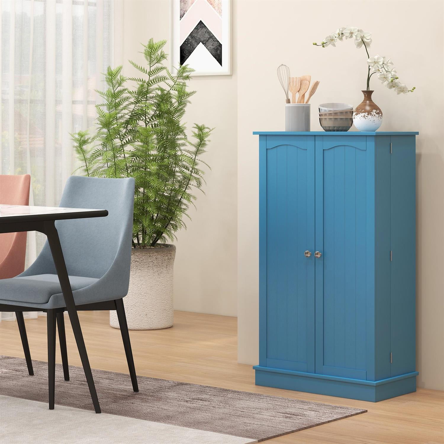 Demi Bonn 40" Kitchen Pantry Cabinet with 12 Shelves, 5 Tiers, Storage Cabinet for Home Use, Durable Construction & Spacious Storage, Blue