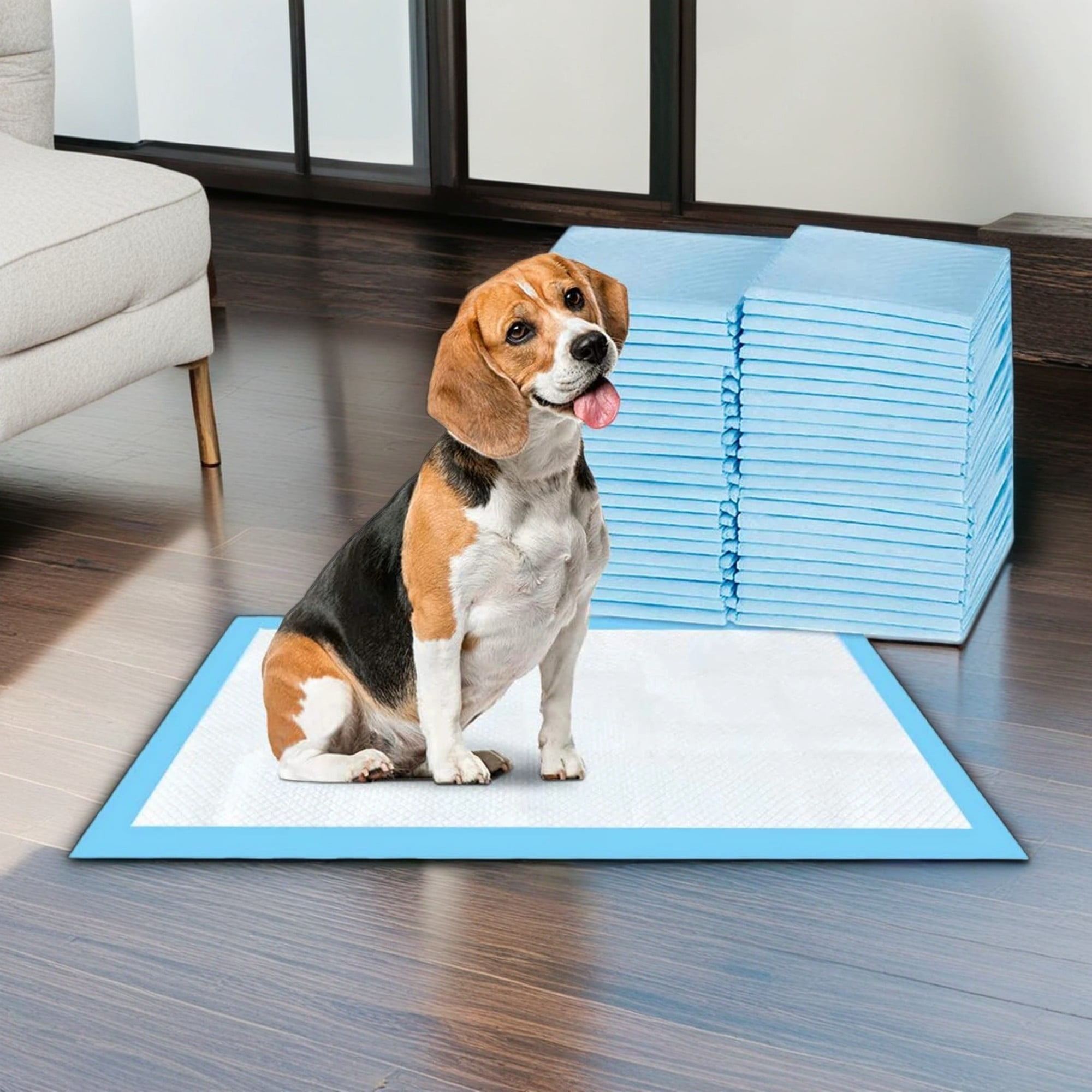 resenkos 40pcs Dog and Puppy Pads with Leak-Proof Quick-Dry Design for Potty Training, Absorbent Dog Pee Pads, 34 x 28", Blue