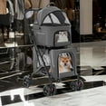 thumbnail image 1 of Demi Bonn 41" Double Pet Stroller Dog Cat Cage Jogger Stroller, 3-in-1 Travel Foldable Carrier Puppy Stroller with 2 Detachable Carriers, Gray, 1 of 8