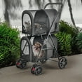 thumbnail image 1 of Demi Bonn 41" Double Pet Stroller Dog Cat Cage Jogger Stroller, 4-in-1 Travel Foldable Carrier Puppy Stroller with Detachable Carriers and Travel Carriage, Black, 1 of 7